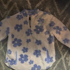 Hurley Kids Floral Fleece Jacket - Cream and Blue